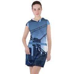 Navy Pier Chicago Drawstring Hooded Dress