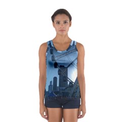 Navy Pier Chicago Sport Tank Top  by Riverwoman