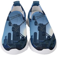 Navy Pier Chicago Kids  Slip On Sneakers by Riverwoman