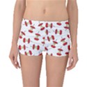 Red Apple Core Funny Retro Pattern Half on white background Boyleg Bikini Bottoms View1