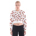 Red Apple Core Funny Retro Pattern Half on white background Cropped Sweatshirt View1