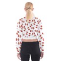 Red Apple Core Funny Retro Pattern Half on white background Cropped Sweatshirt View2