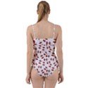 Red Apple Core Funny Retro Pattern Half on white background Sweetheart Tankini Set View2