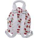 Red Apple Core Funny Retro Pattern Half on white background Travel Backpacks View2