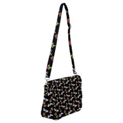 Lamb Pattern Black Shoulder Bag With Back Zipper by snowwhitegirl