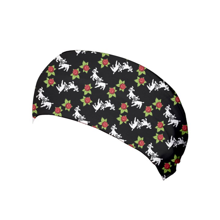 Lamb Pattern Black Yoga Headband