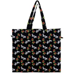 Lamb Pattern Black Canvas Travel Bag by snowwhitegirl