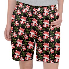 Fox And Trees Pattern Pocket Shorts