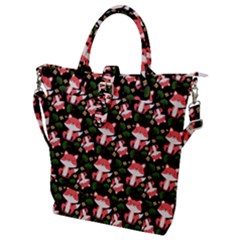 Fox And Trees Pattern Buckle Top Tote Bag