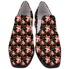 Fox And Trees Pattern Slip On Heel Loafers