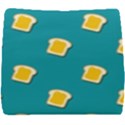 Toast With Cheese Funny Retro Pattern Turquoise Green Background Seat Cushion View1