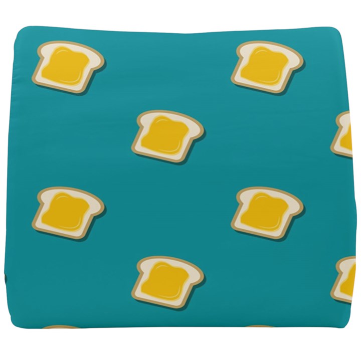 Toast With Cheese Funny Retro Pattern Turquoise Green Background Seat Cushion