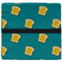 Toast With Cheese Funny Retro Pattern Turquoise Green Background Seat Cushion View4