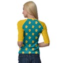 Toast With Cheese Funny Retro Pattern Turquoise Green Background Quarter Sleeve Raglan Tee View2