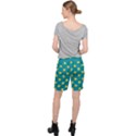 Toast With Cheese Funny Retro Pattern Turquoise Green Background Pocket Shorts View2