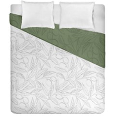 Organic Olive Leaves Pattern Hand Drawn Black And White Duvet Cover Double Side (california King Size) by genx