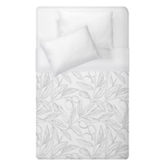 Organic Olive Leaves Pattern Hand Drawn Black And White Duvet Cover (single Size) by genx