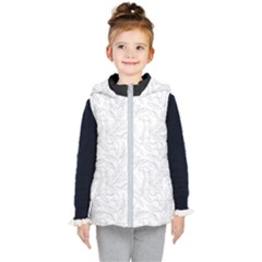 Organic Olive Leaves Pattern Hand Drawn Black And White Kids  Hooded Puffer Vest by genx