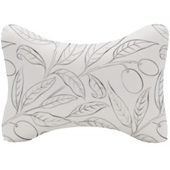 Organic Olive Leaves Pattern Hand Drawn Black And White Seat Head Rest Cushion by genx