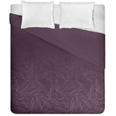 Organic Olive Leaves Pattern Hand Drawn Purple Red Wine Duvet Cover Double Side (california King Size) by genx