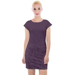 Organic Olive Leaves Pattern Hand Drawn Purple Red Wine Cap Sleeve Bodycon Dress by genx