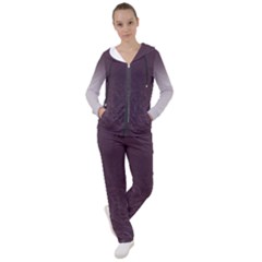 Organic Olive Leaves Pattern Hand Drawn Purple Red Wine Women s Tracksuit