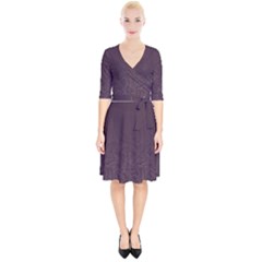 Organic Olive Leaves Pattern Hand Drawn Purple Red Wine Wrap Up Cocktail Dress by genx