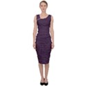 Organic Olive Leaves Pattern Hand drawn Purple Red Wine Sleeveless Pencil Dress View1