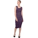 Organic Olive Leaves Pattern Hand drawn Purple Red Wine Sleeveless Pencil Dress View3