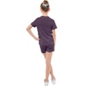 Organic Olive Leaves Pattern Hand drawn Purple Red Wine Kids  Mesh Tee and Shorts Set View2