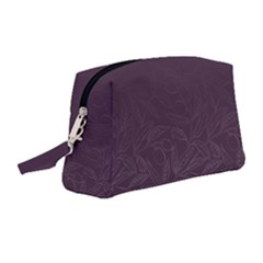 Organic Olive Leaves Pattern Hand Drawn Purple Red Wine Wristlet Pouch Bag (medium) by genx