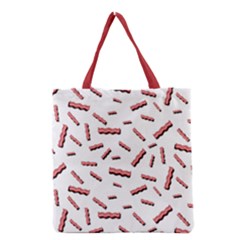 Funny Bacon Slices Pattern Infidel Red Meat Grocery Tote Bag by genx