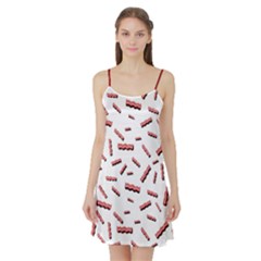 Funny Bacon Slices Pattern Infidel Red Meat Satin Night Slip by genx