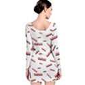 Funny Bacon Slices Pattern infidel red meat Long Sleeve Velvet Bodycon Dress View2