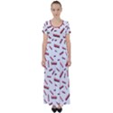 Funny Bacon Slices Pattern infidel red meat High Waist Short Sleeve Maxi Dress View1