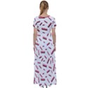 Funny Bacon Slices Pattern infidel red meat High Waist Short Sleeve Maxi Dress View2