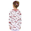 Funny Bacon Slices Pattern infidel red meat Kids  Long Sleeve Tee View2