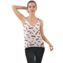 Funny Bacon Slices Pattern infidel red meat Chiffon Cami View1