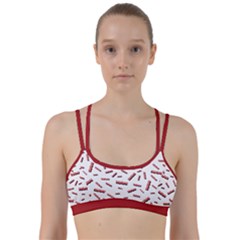 Funny Bacon Slices Pattern Infidel Red Meat Line Them Up Sports Bra by genx