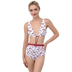 Funny Bacon Slices Pattern Infidel Red Meat Tied Up Two Piece Swimsuit by genx