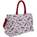 Funny Bacon Slices Pattern infidel red meat Duffel Travel Bag View2