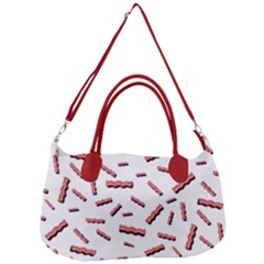 Funny Bacon Slices Pattern Infidel Red Meat Removal Strap Handbag by genx