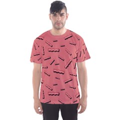 Funny Bacon Slices Pattern infidel vintage red meat background  Men s Sports Mesh Tee