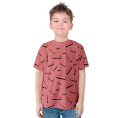 Funny Bacon Slices Pattern infidel vintage red meat background  Kids  Cotton Tee