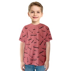 Funny Bacon Slices Pattern infidel vintage red meat background  Kids  Sport Mesh Tee