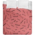 Funny Bacon Slices Pattern infidel vintage red meat background  Duvet Cover Double Side (California King Size) View1