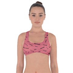 Funny Bacon Slices Pattern Infidel Vintage Red Meat Background  Got No Strings Sports Bra by genx