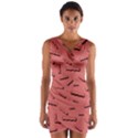 Funny Bacon Slices Pattern infidel vintage red meat background  Wrap Front Bodycon Dress View1