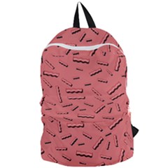 Funny Bacon Slices Pattern infidel vintage red meat background  Foldable Lightweight Backpack