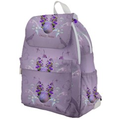 Happy Easter, Easter Egg With Flowers In Soft Violet Colors Top Flap Backpack